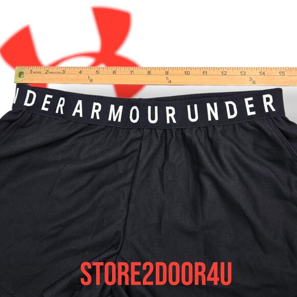 Under Armour Women's LARGE UA Play Up Shorts 3.0 Black Pockets - Picture 6 of 9